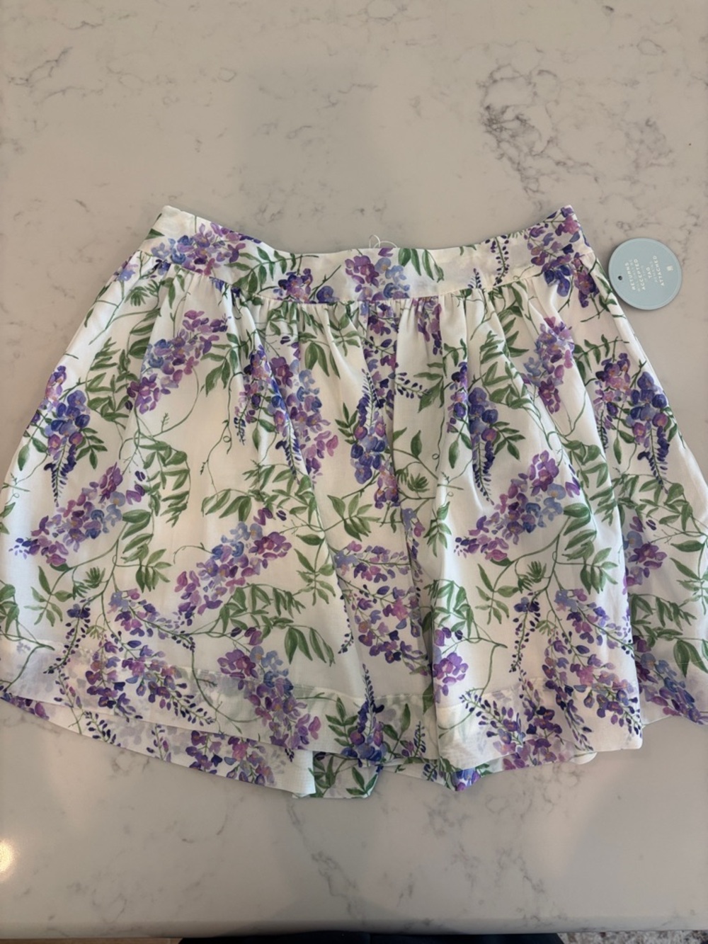 Hill House White Skirt with Purple Floral Wisteria Print - NWT - Picture 4 of 4